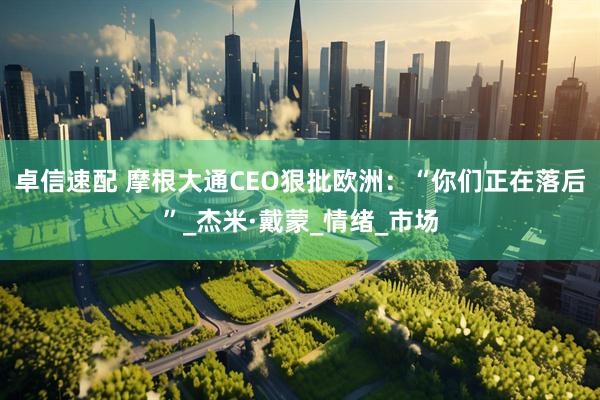 卓信速配 摩根大通CEO狠批欧洲：“你们正在落后”_杰米·戴蒙_情绪_市场