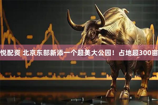 悦配资 北京东部新添一个超美大公园！占地超300亩