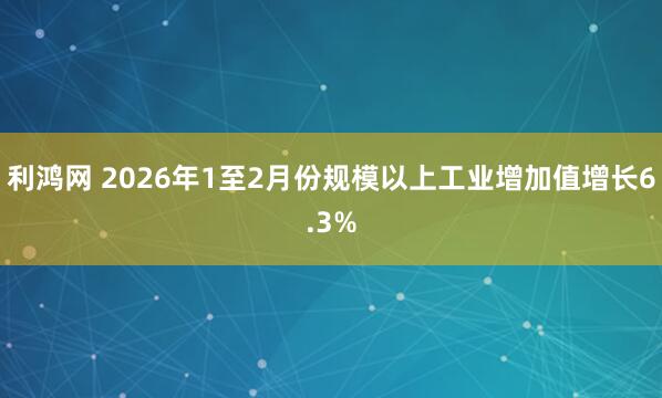 利鸿网 2026年1至2月份规模以上工业增加值增长6.3%
